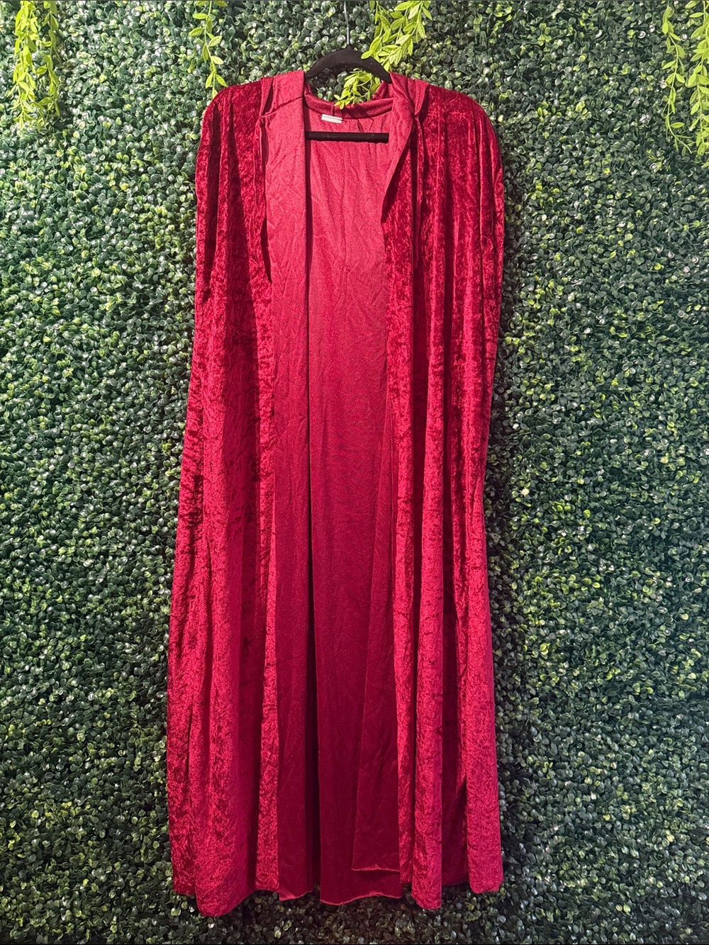 Women's Velvet Long Robe - Red